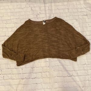Cleo sheer cropped long sleeve - brown